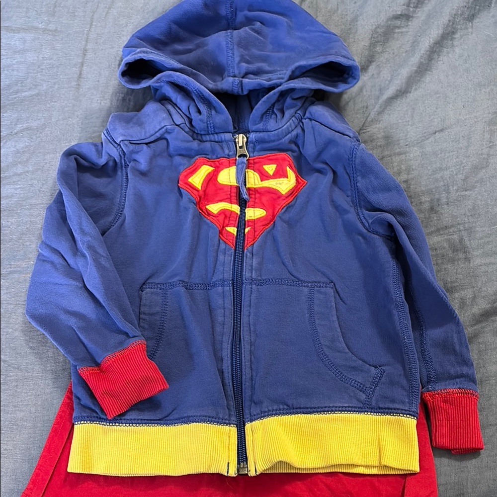 3T Hanna Andersson Superman Hoodie - Blue and Red w/cape